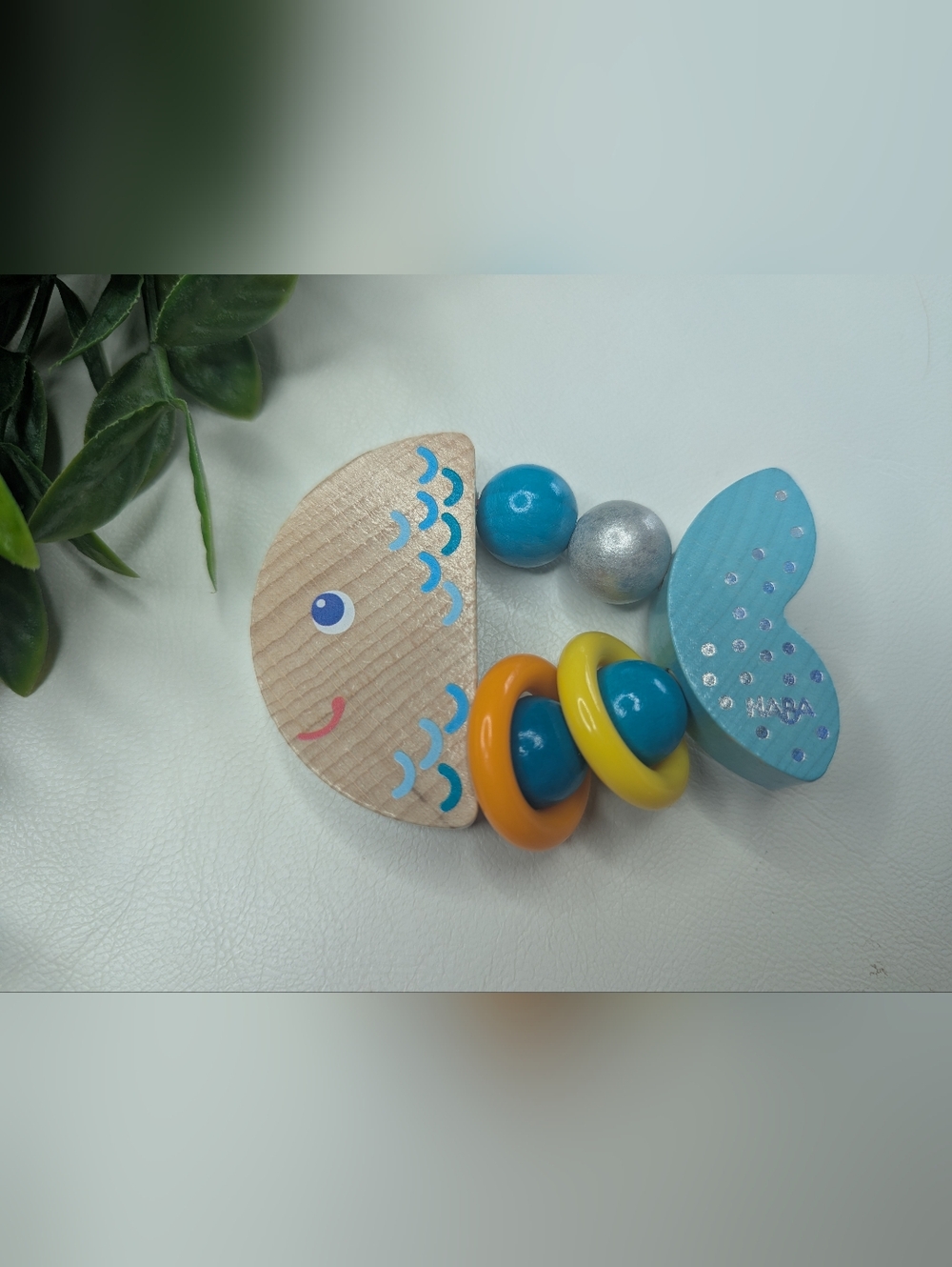 Haba Rattlefish Wooden Baby RattleWooden Sea Creature Clutching Toy